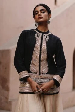Avacara Black Intricate Dori Work Handloom Jacket Set -Deals Toggora Store 0403ac02 4