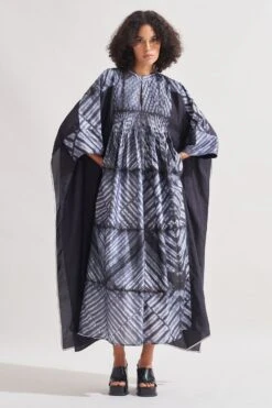 Amrich Black Shibori Handcrafted Eden Dress 12 Amrich Black Shibori Handcrafted Eden Dress -Deals Toggora Store 0404amr05 4
