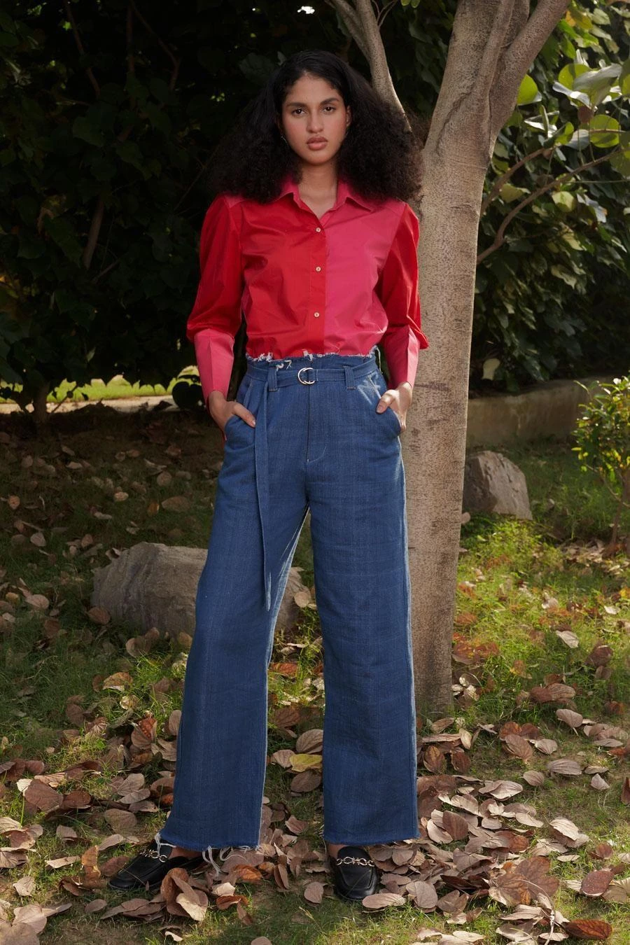 Ode To Odd Frangipani Blue Denim Pant 3 Ode To Odd Frangipani Blue Denim Pant