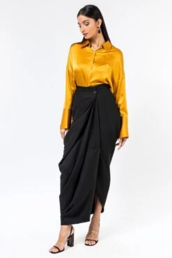 431-88 By Shweta Kapur Black Side Buttoned Skirt -Deals Toggora Store 0702sk02 3