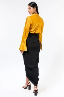 431-88 By Shweta Kapur Black Side Buttoned Skirt -Deals Toggora Store 0702sk02 4