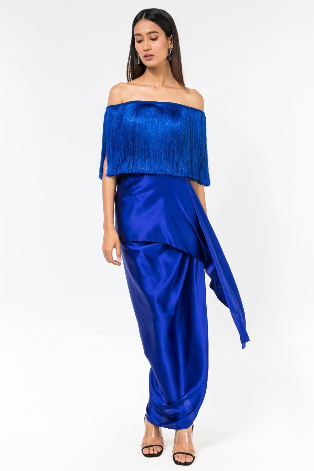 431-88 By Shweta Kapur Royal Blue Layered Skirt 4 431-88 By Shweta Kapur Royal Blue Layered Skirt - Image 2