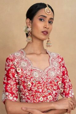 Petticoat Lane By Divya Red Embellished Peplum & Sharara Set -Deals Toggora Store 070623pl01 4