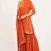 Nakul Sen Organge Chiffon Sharara With Bandhej Sequins Work
