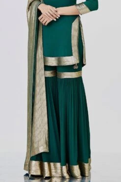 Nakul Sen Emerald Green Sharara With Sequin Embroidery -Deals Toggora Store 1011 5 1