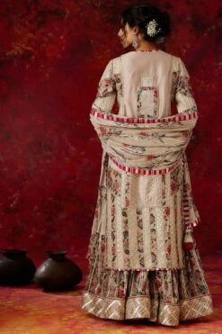 Simar Dugal Silver & Grey Patchwork & Embellished Sharara Set -Deals Toggora Store 10sm16 2