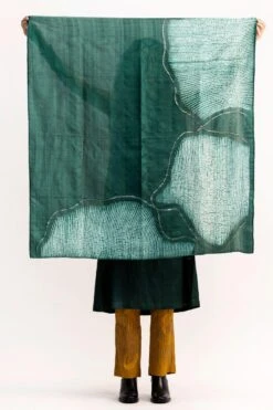 Medium Bottle Green Jamdani & Shibori Scarf 9 Medium Bottle Green Jamdani & Shibori Scarf -Deals Toggora Store 1110smr42 4