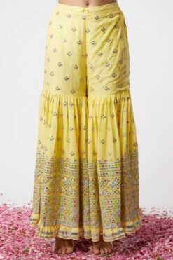 Gopi Vaid Yellow Peplum & Gharara Set With Dupatta -Deals Toggora Store 115gv40 3