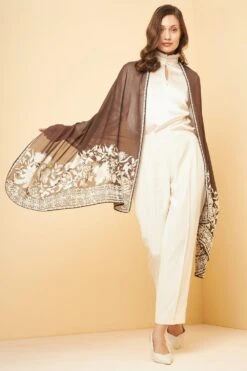 PATINE Mouse Grey Gara Embroidered Stole