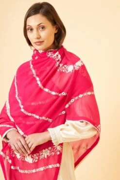 PATINE Pink Gara Embroidered Stole -Deals Toggora Store 116pat15 4