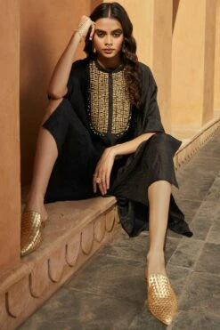 Avacara Black Embroidered Kaftan Set -Deals Toggora Store 1210av05 3