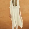 Avacara White Mulberry Silk Kaftan Set -Deals Toggora Store 1210av12 1