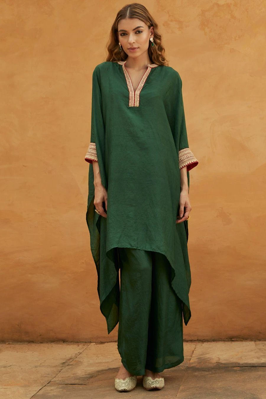 Avacara Green Embellished Kaftan Set 3 Avacara Green Embellished Kaftan Set