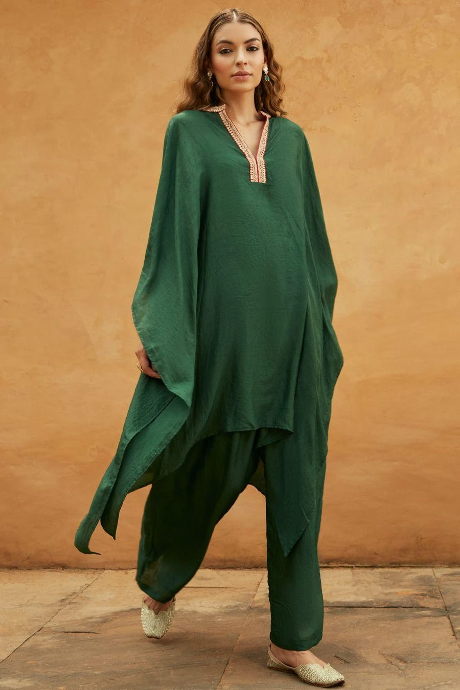 Avacara Green Embellished Kaftan Set 4 Avacara Green Embellished Kaftan Set - Image 2