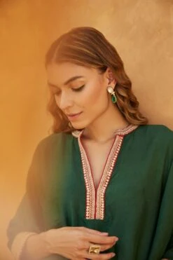 Avacara Green Embellished Kaftan Set 7 Avacara Green Embellished Kaftan Set -Deals Toggora Store 1210av15 3