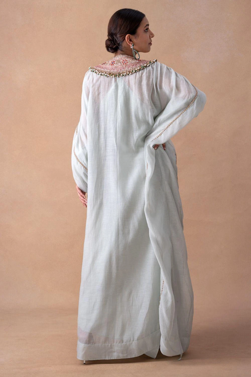 Anamika Khanna Serene Blue Floral & Sequin Adorned Kaftan Set 7 Anamika Khanna Serene Blue Floral & Sequin Adorned Kaftan Set - Image 5