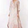 Bodhi Tree Ivory Half & Half Embroidered Kaftan Dress