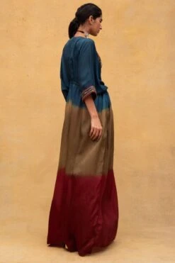 CAPISVIRLEO Embroidered V-neck Tie & Dye Kaftan -Deals Toggora Store 132cp10 5