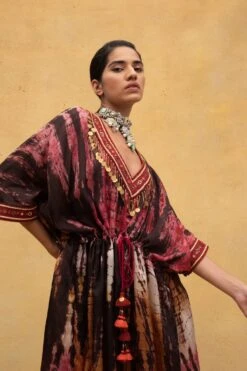 CAPISVIRLEO Red & Rust Tie Dye Kaftan 10 CAPISVIRLEO Red & Rust Tie Dye Kaftan -Deals Toggora Store 132cp6 4