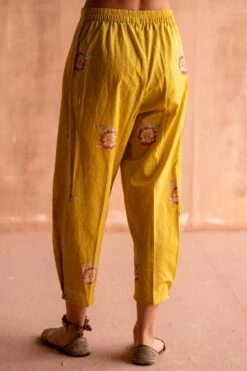 Swatti Kapoor Yellow Handblock Printed Pants -Deals Toggora Store 13623sk11 4