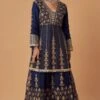 Simar Dugal Navy Blue Embroidered Sharara Set -Deals Toggora Store 136dug15 1