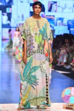 Payal Singhal Green Frida Tropical Printed Kaftan