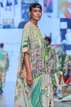 Payal Singhal Green Frida Tropical Printed Kaftan -Deals Toggora Store 1411ps3 3