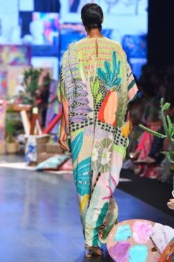 Payal Singhal Green Frida Tropical Printed Kaftan -Deals Toggora Store 1411ps3 5