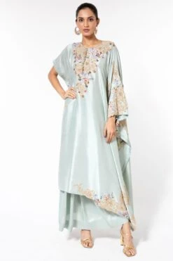 Anamika Khanna Blue Embellished Kaftan Set