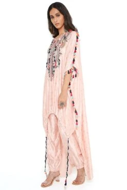 Payal Singhal Rose Pink Benarasi Silk Embroidered Kaftan Set -Deals Toggora Store 1511sp1 3