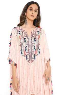 Payal Singhal Rose Pink Benarasi Silk Embroidered Kaftan Set -Deals Toggora Store 1511sp1 4