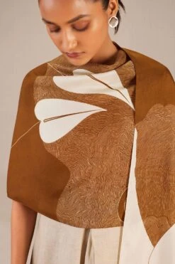 AMPM Nafisah Earthy Brown Silk Scarf -Deals Toggora Store 151223ampm28 3