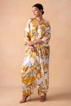 Inca Marble White Gulmohar Printed Knot Kaftan Tunic -Deals Toggora Store 15124inca10 3