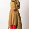 Kiran Uttam Ghosh Mustard Pleated Embroidered Kaftan 1 Kiran Uttam Ghosh Mustard Pleated Embroidered Kaftan -Deals Toggora Store 159ku12 1