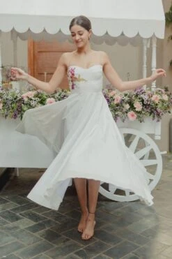 Saaksha & Kinni White Hand Embellished Dress