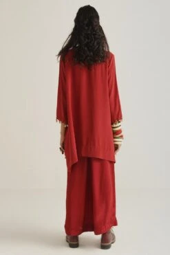 Aseem Kapoor Red Tunic & Palazzo Set With Embroidery Details -Deals Toggora Store 160523ak09 3