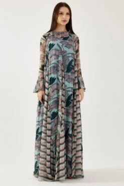 KoAi Sky Blue And Green Floral Long Dress 7 KoAi Sky Blue And Green Floral Long Dress -Deals Toggora Store 17723koia30 3