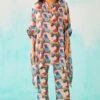 NORN Peach Abstract Printed Short Kaftan -Deals Toggora Store 1823nn37 1
