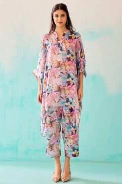NORN Pink Floral Printed Short Kaftan