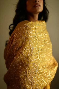 Shorshe Gota Chanderi Yellow Stole -Deals Toggora Store 1910s23 4