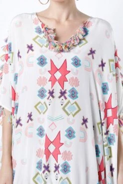 Payal Singhal White Ikat Printed Kaftan Set 8 Payal Singhal White Ikat Printed Kaftan Set -Deals Toggora Store 1911pys24 3