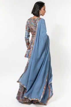 Aisha Rao Powder Blue Houndstooth Print Sharara Set -Deals Toggora Store 191ar16 5