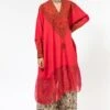 Divya Sheth Red Embroidered Kaftan & Pants Set -Deals Toggora Store 191ds1 1