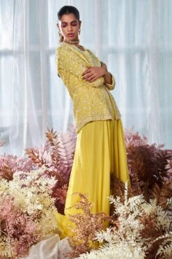 Devika Bhayana Yellow Beaded Top With Sharara -Deals Toggora Store 193db15 3 1