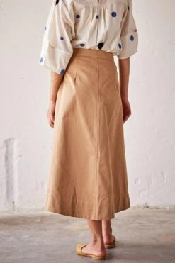 Khara Kapas Khaki Midi Skirt -Deals Toggora Store 19923kk29 4
