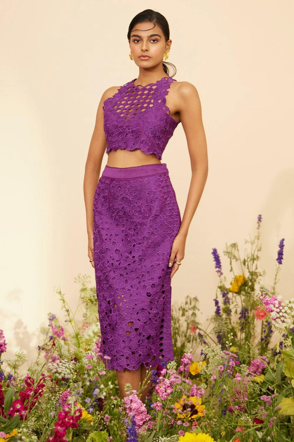 Chandrima Purple Cutwork Skirt 3 Chandrima Purple Cutwork Skirt