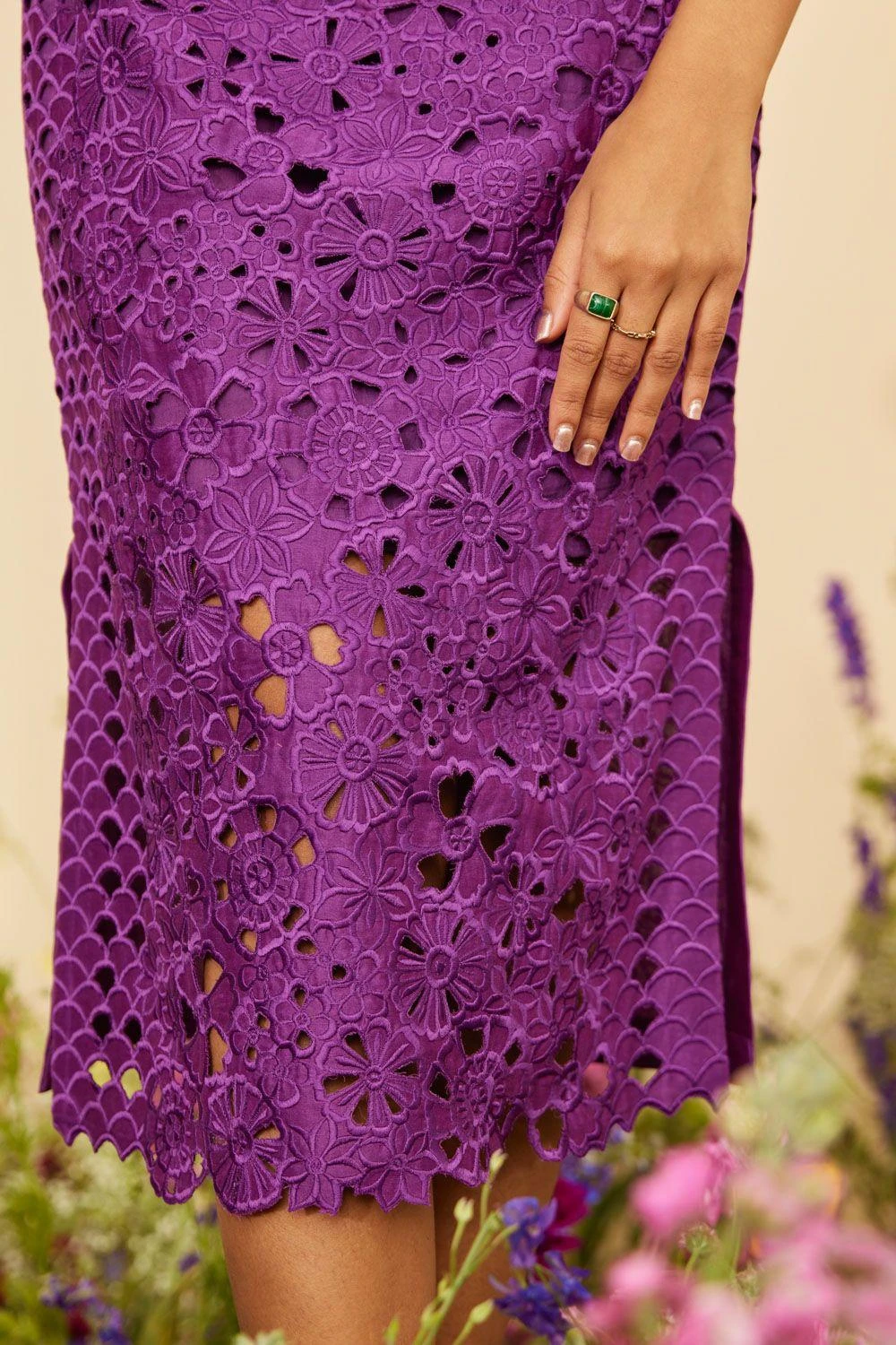 Chandrima Purple Cutwork Skirt 5 Chandrima Purple Cutwork Skirt - Image 3