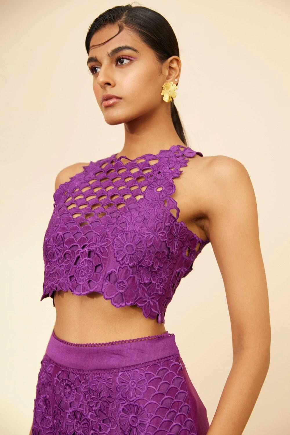 Chandrima Purple Cutwork Skirt 6 Chandrima Purple Cutwork Skirt - Image 4