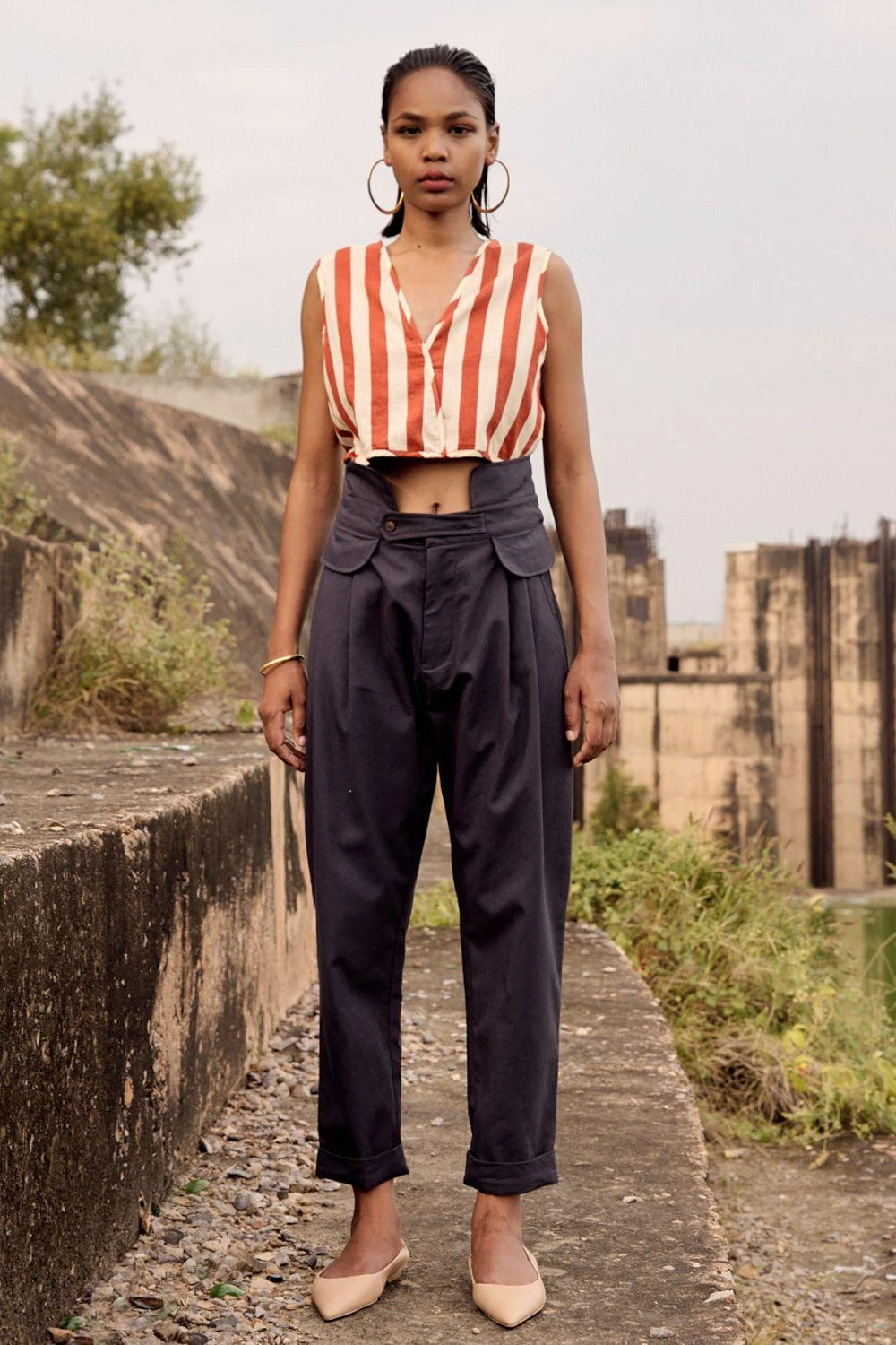 Khara Kapas Grey Teal Trousers 3 Khara Kapas Grey Teal Trousers