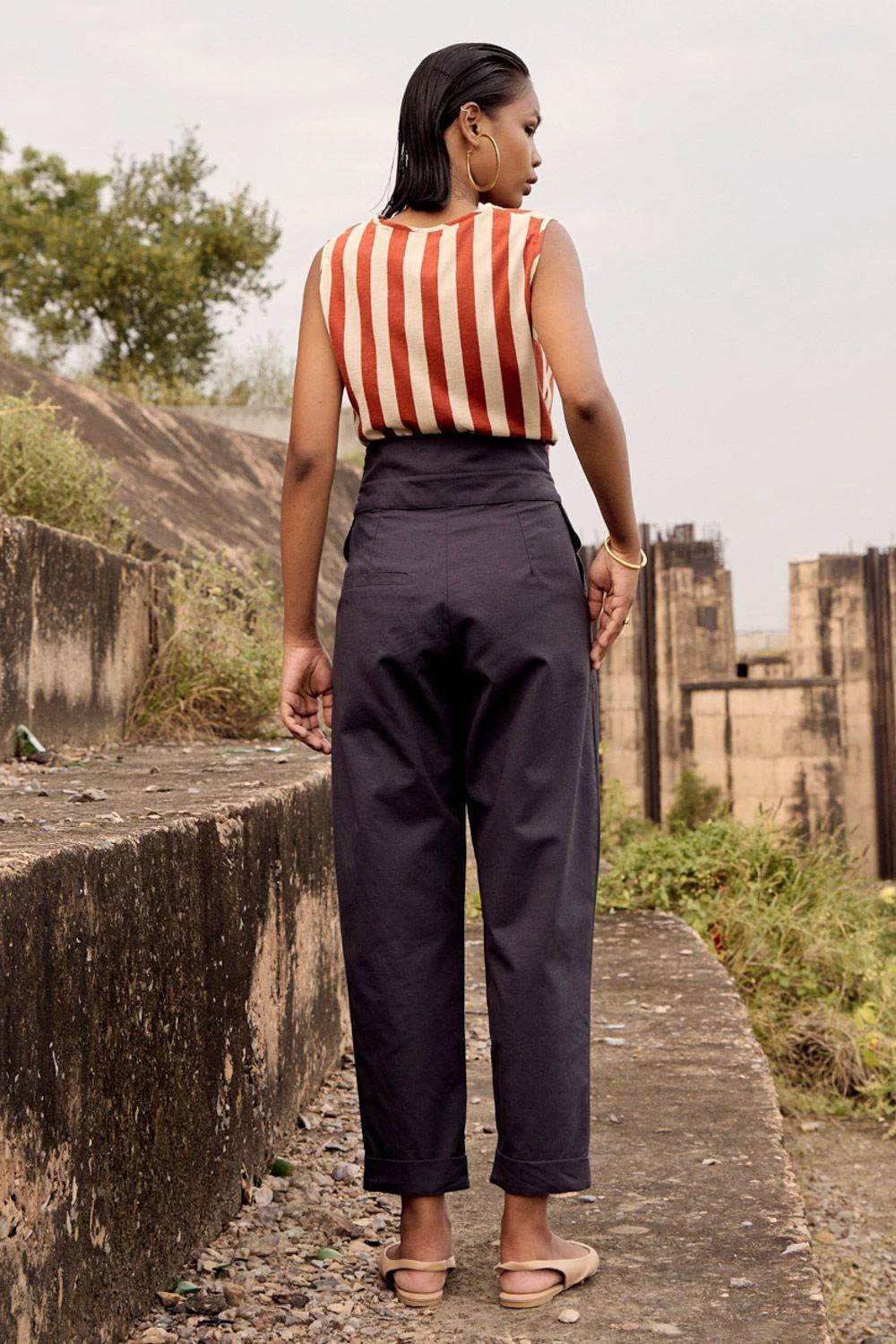 Khara Kapas Grey Teal Trousers 4 Khara Kapas Grey Teal Trousers - Image 2